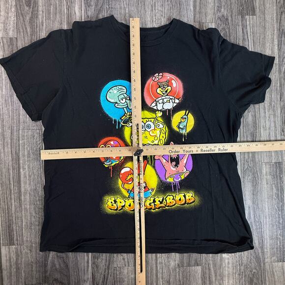 SpongeBob & Friends Cast Cartoon Graphic Tee Black Unisex Preowned - Picture 5 of 5